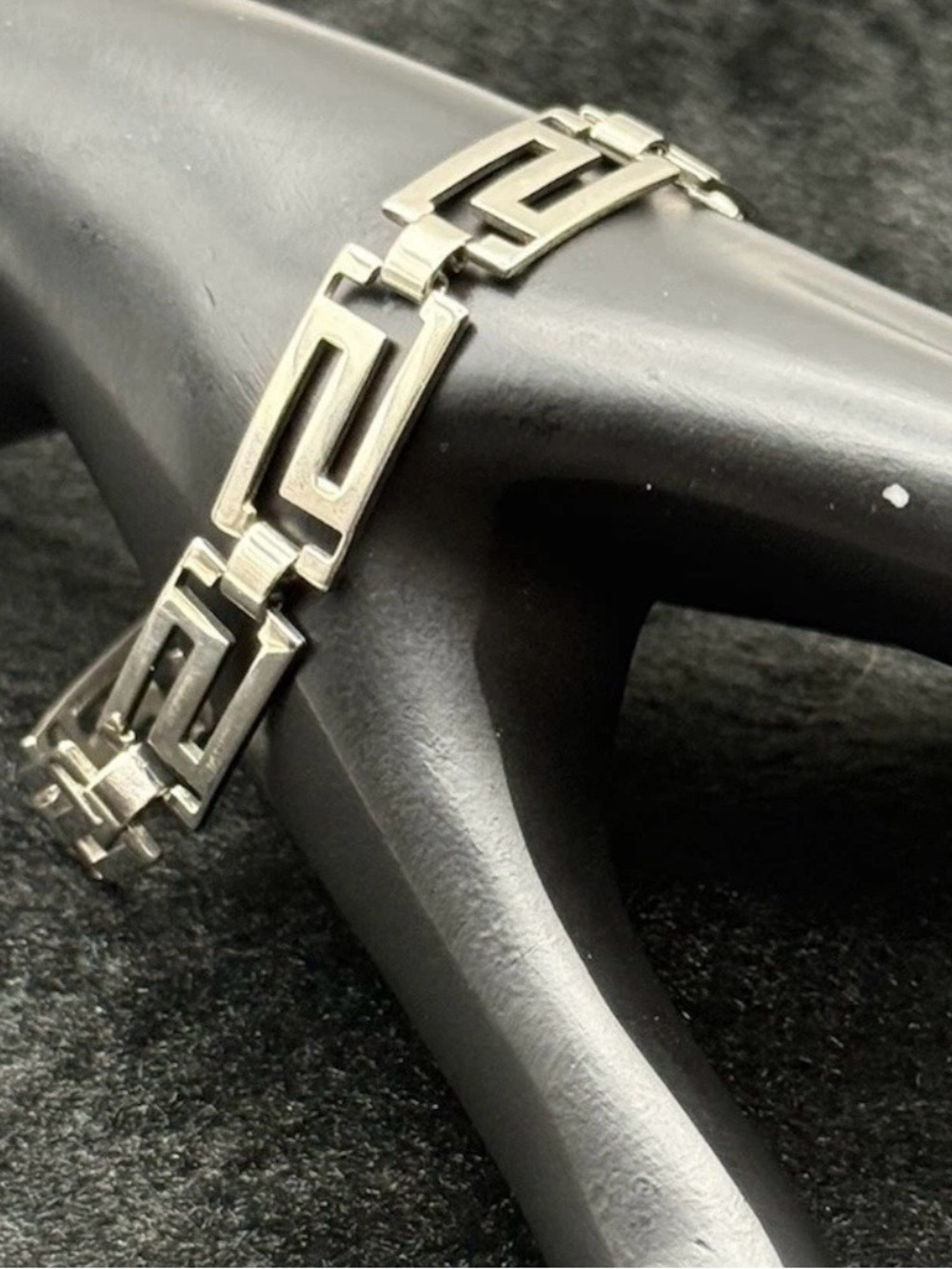Men's Silver Geometric Link Bracelet - Classic Stainless Style